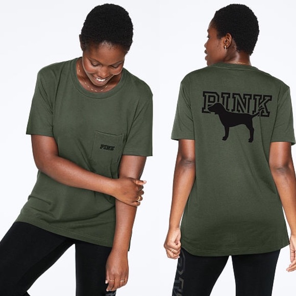 pink campus short sleeve tee